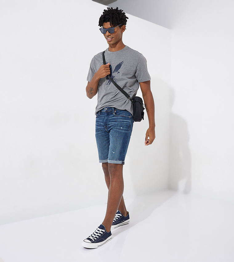 AirFlex 9" Button Closure Denim Shorts