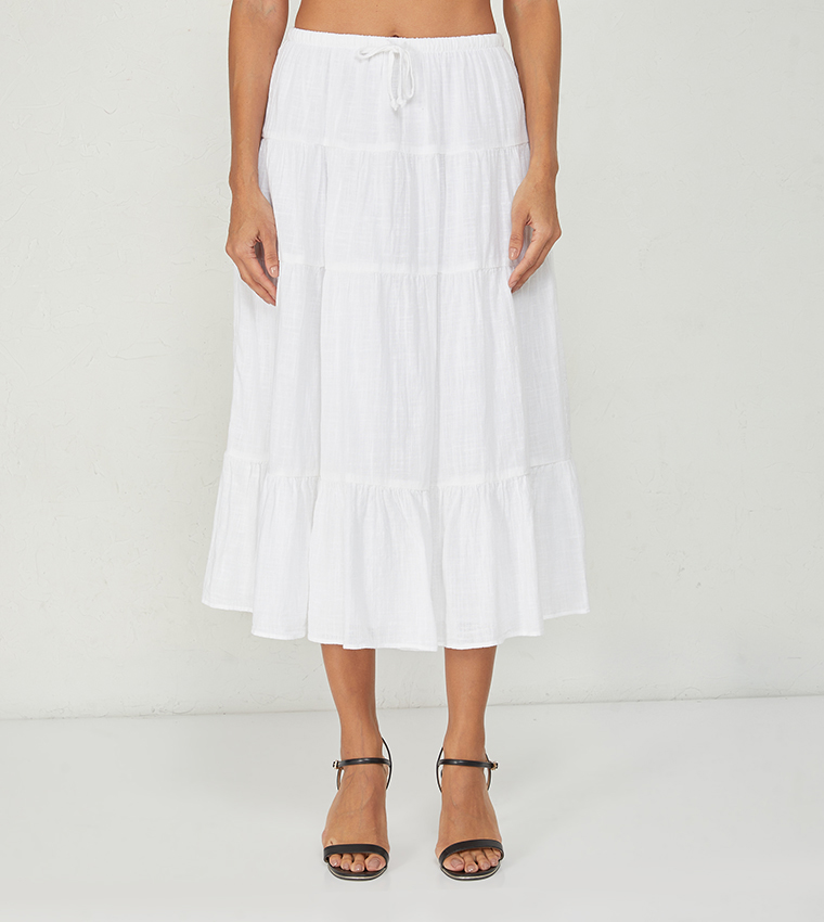Tiered Midi Skirt