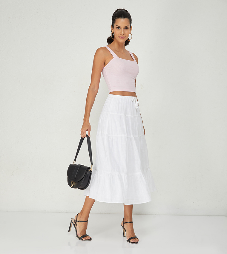Tiered Midi Skirt