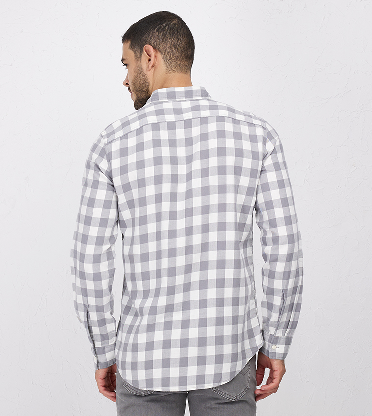 Plaid Slim Fit Button-Up Shirt