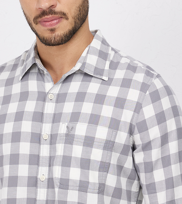 Plaid Slim Fit Button-Up Shirt