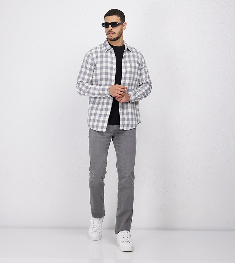 Plaid Slim Fit Button-Up Shirt