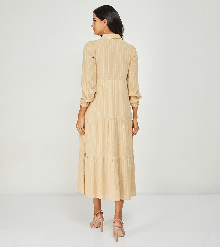 american eagle beige dress Scarlette Brown Maxi Dress