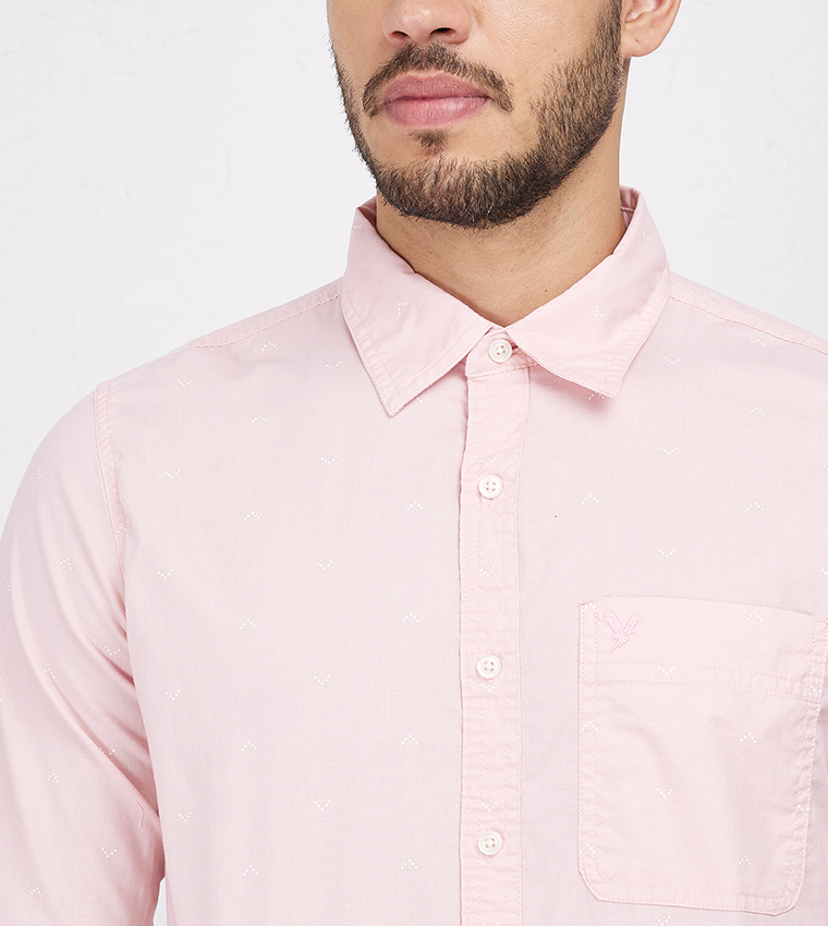 Printed Slim Fit Button-Up Shirt