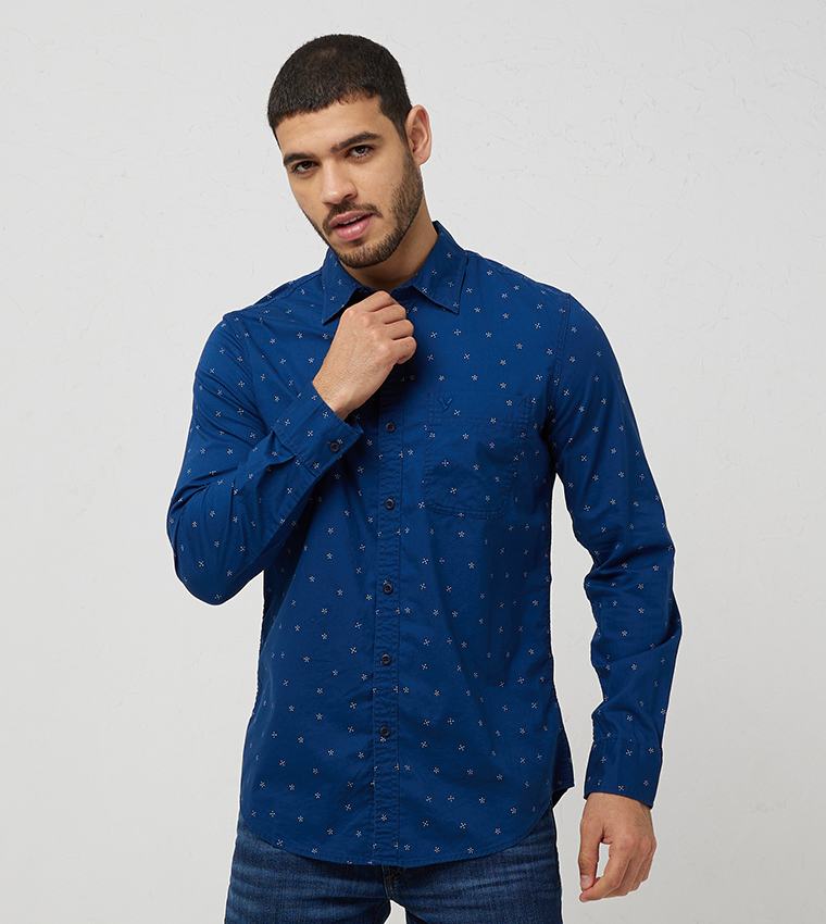 Printed Slim Fit Button-Up Shirt