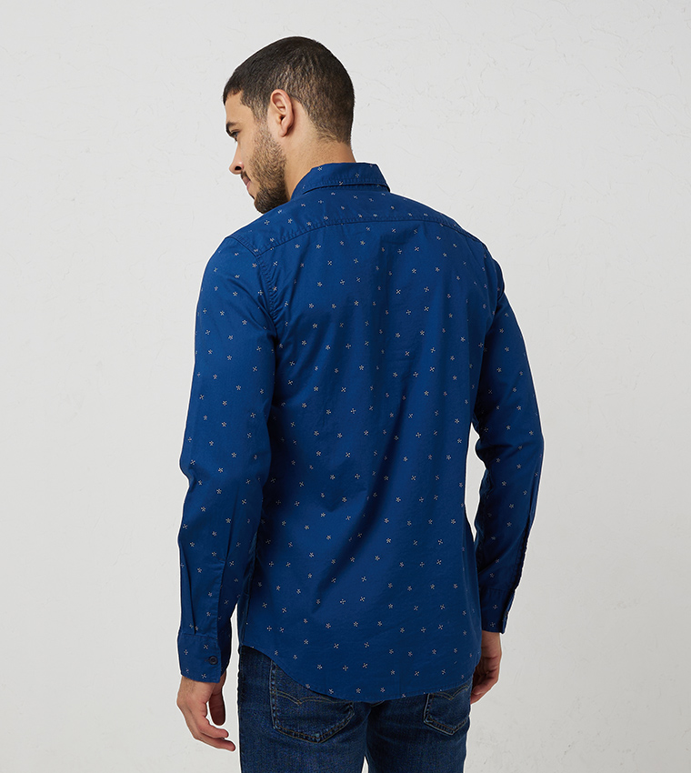 Printed Slim Fit Button-Up Shirt