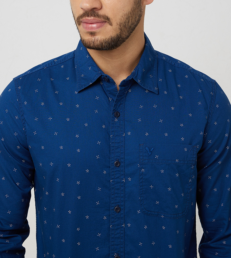 Printed Slim Fit Button-Up Shirt