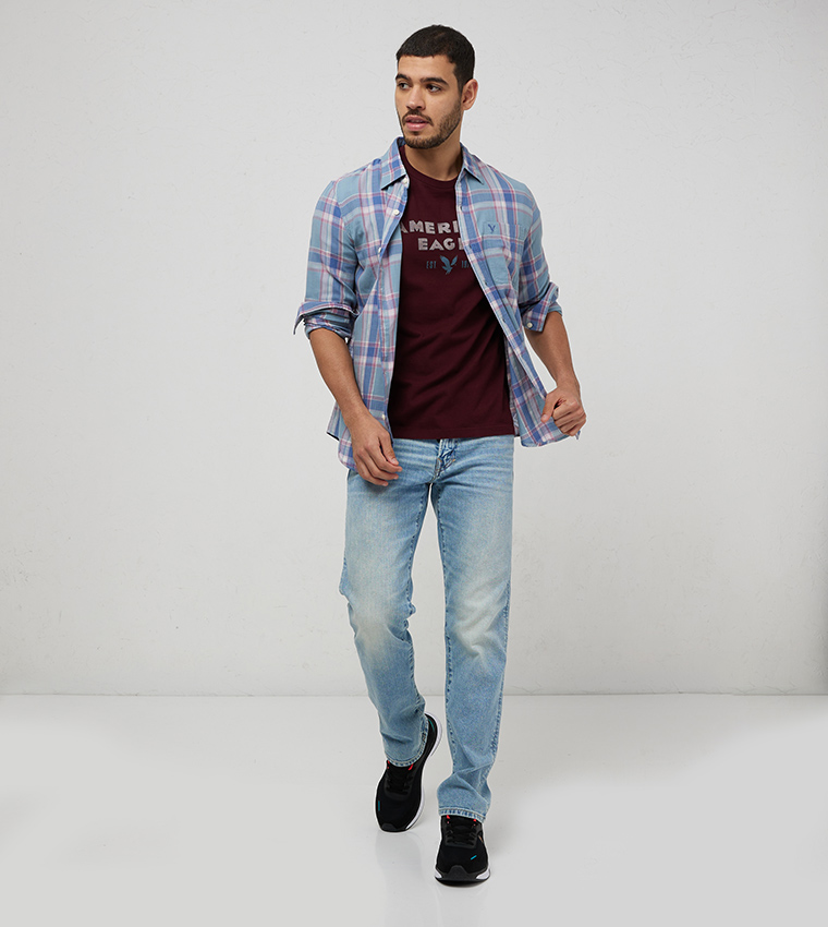 Checked Slim Fit Button-Up Shirt