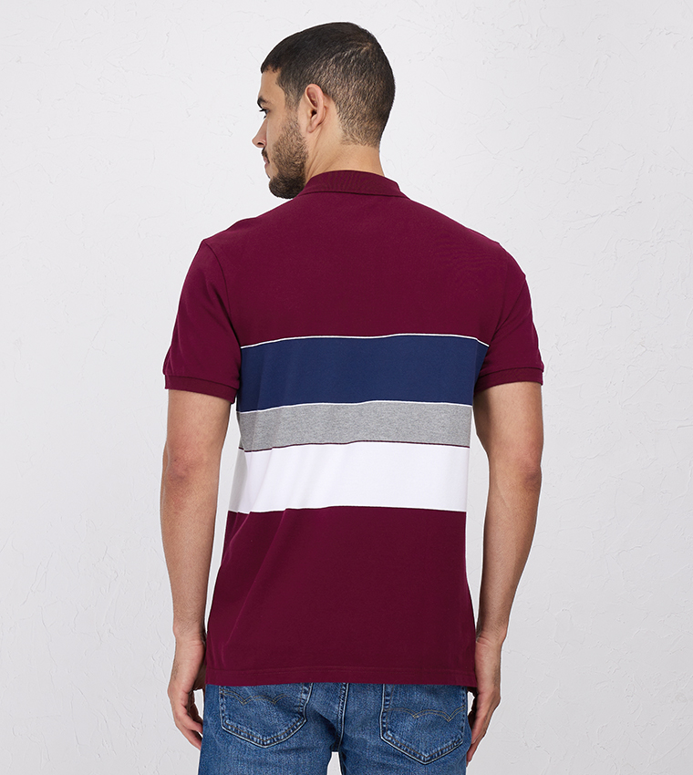 Color Block Pique Polo T-Shirt