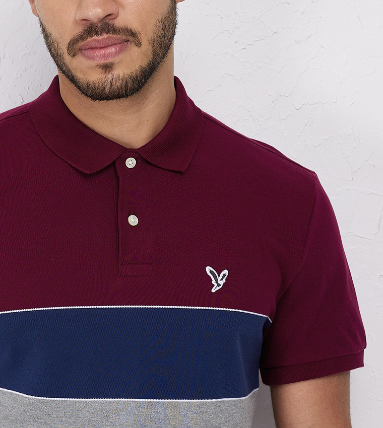 Color Block Pique Polo T-Shirt