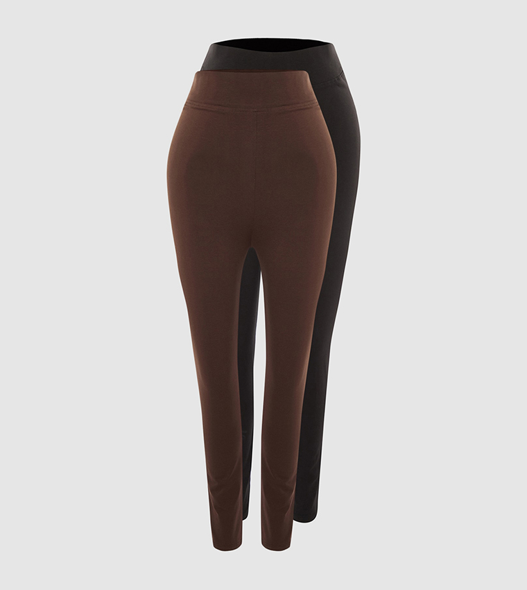 Buy Trendyol Pack Of 2 Knitted Leggings In Multiple Colors 6thStreet Bahrain