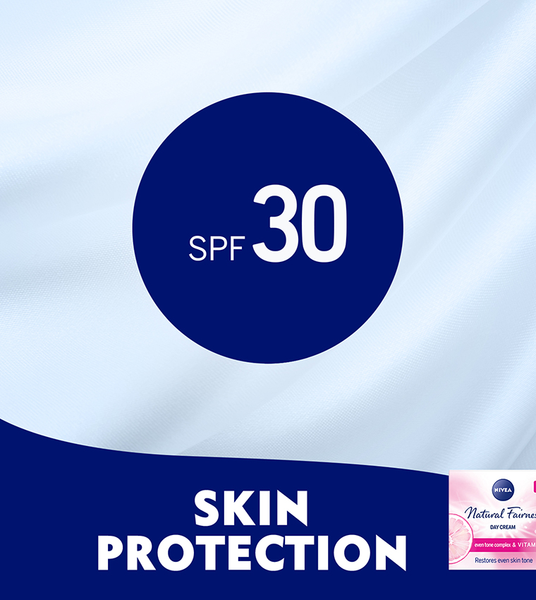 Natural Fairness Day Face Cream, Even Skin Tone, SPF 30, 50ml