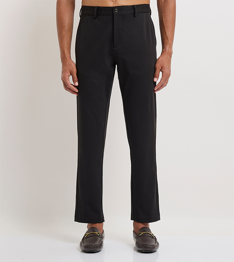 Solid Mid Rise Trousers