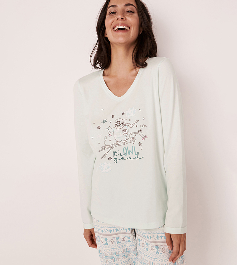 قميص بأكمام طويلة من القطن العضوي 