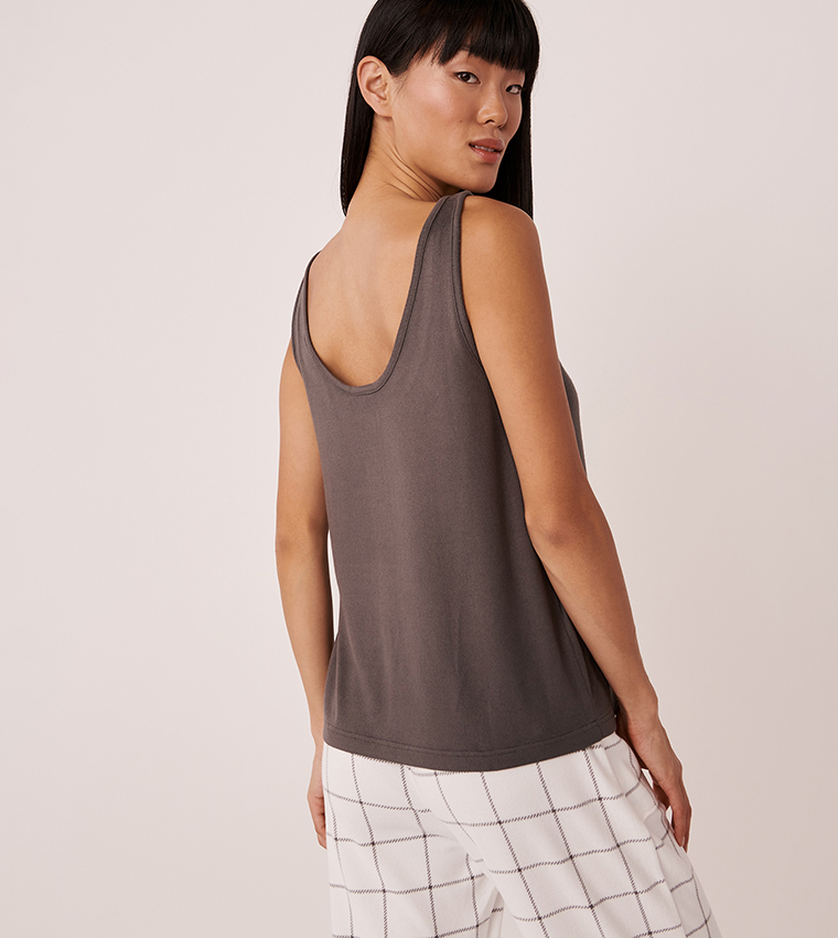 Buy La Vie En Rose Recycled Fibers Scoop Neck Cami In Grey