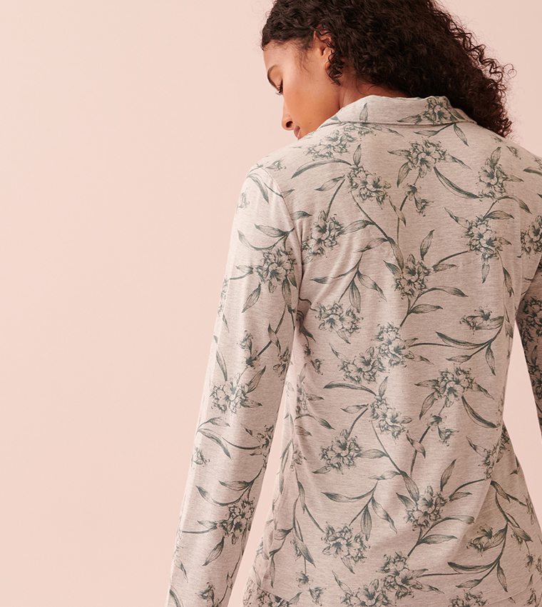Bamboo Lace Detail Button-Down Shirt