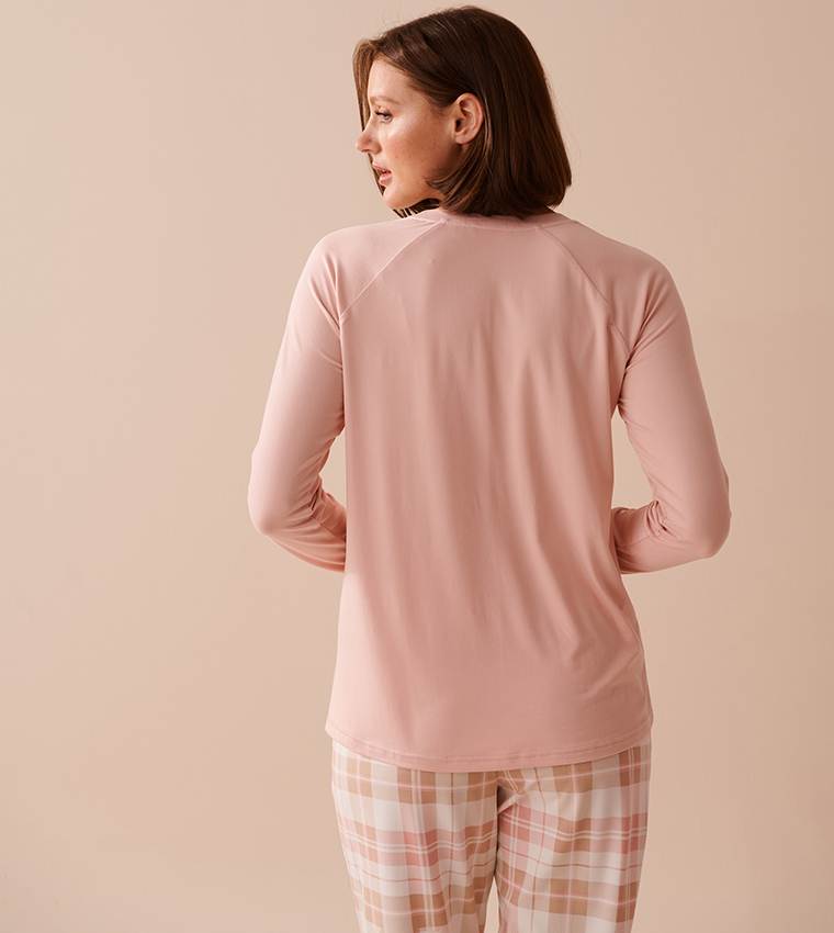 Sheep Print Super Soft Long Sleeves Sleep T-Shirt