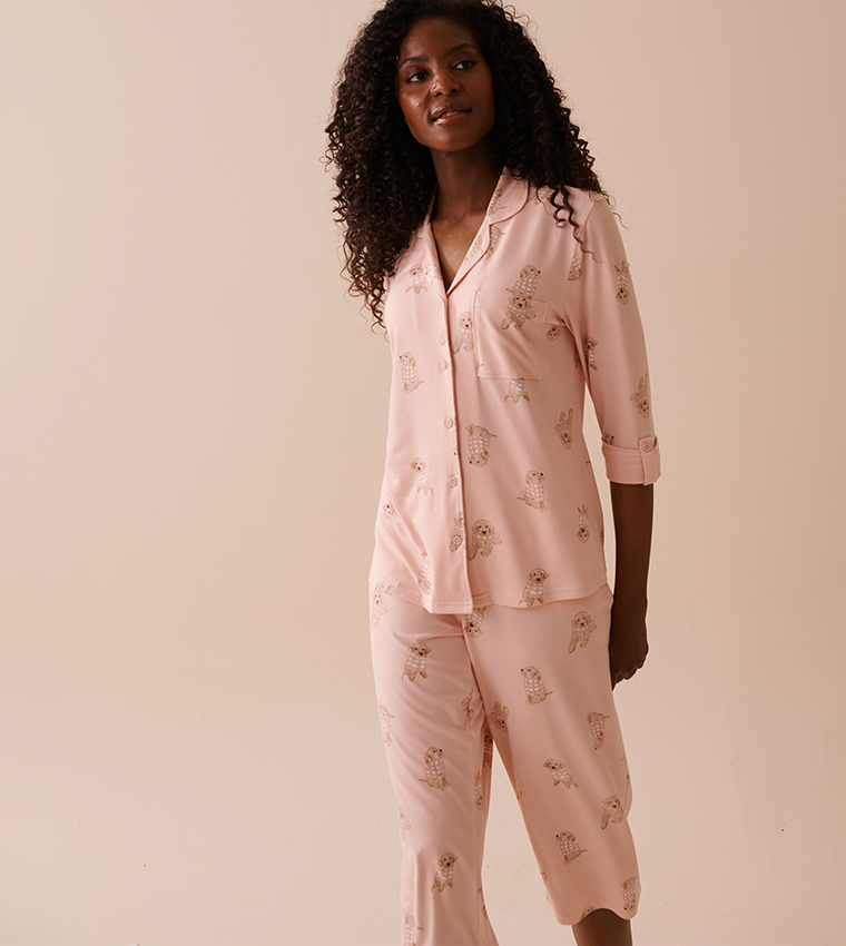 Pink Plaid Super Soft Button-down Sleep Shirt