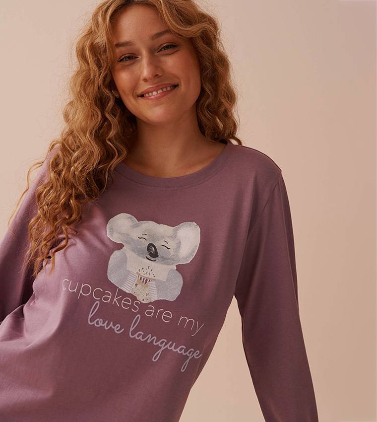 Koala Print Cotton Long Sleeves Shirt