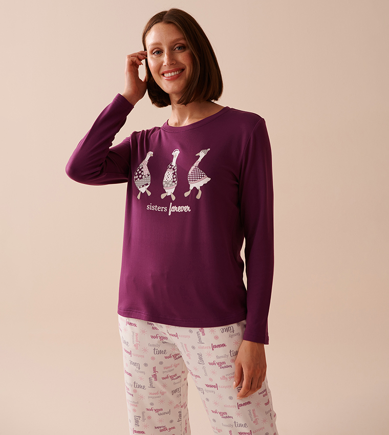 Goose Print Cozy Long Sleeves Shirt