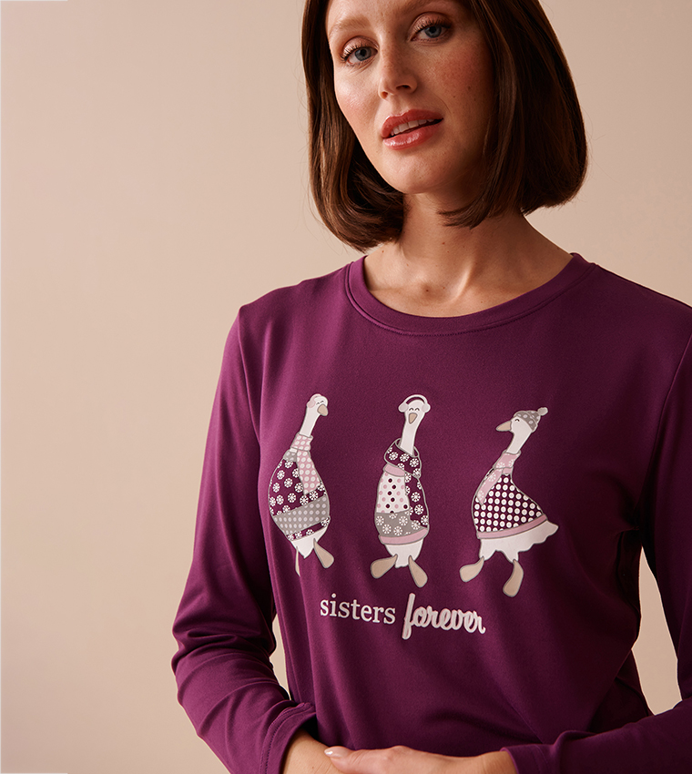 Goose Print Cozy Long Sleeves Shirt