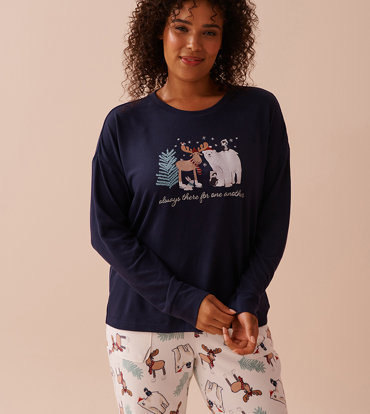 Animal Print Recycled Fibers Long Sleeves T-Shirt