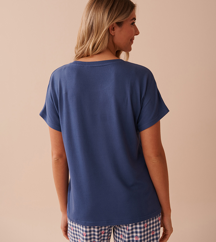 Dog Print Recycled Fibers Crew Neck T-Shirt