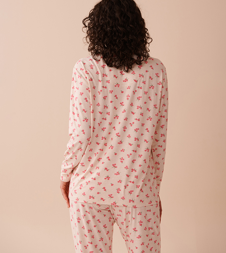 Teddy Bear and Rose Print Super Soft Long Sleeves T-Shirt