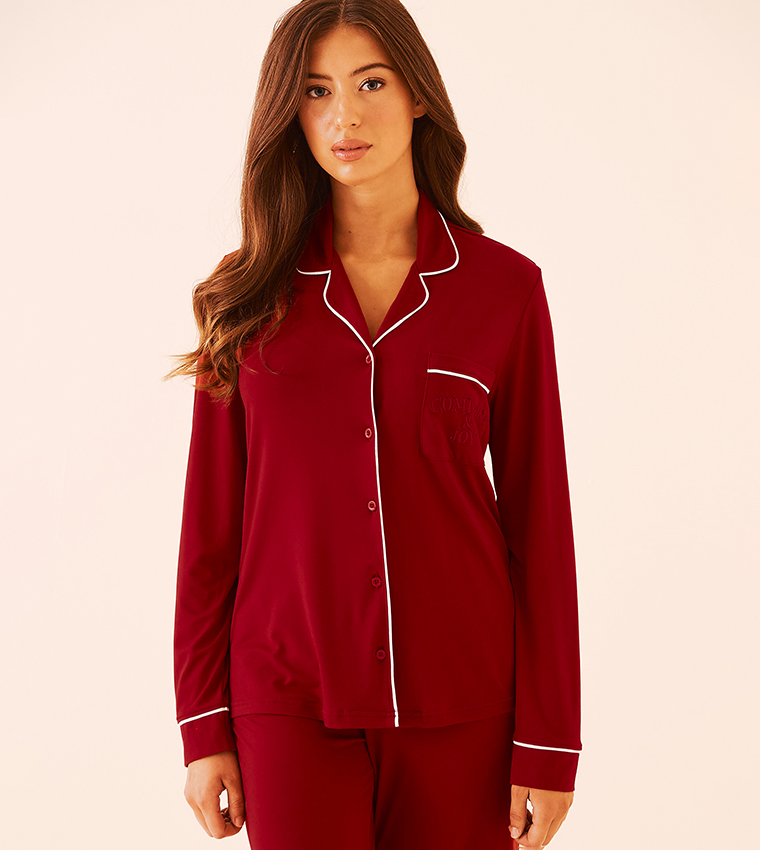 Comfort & Joy Print Super Soft Button-Down Sleep Shirt