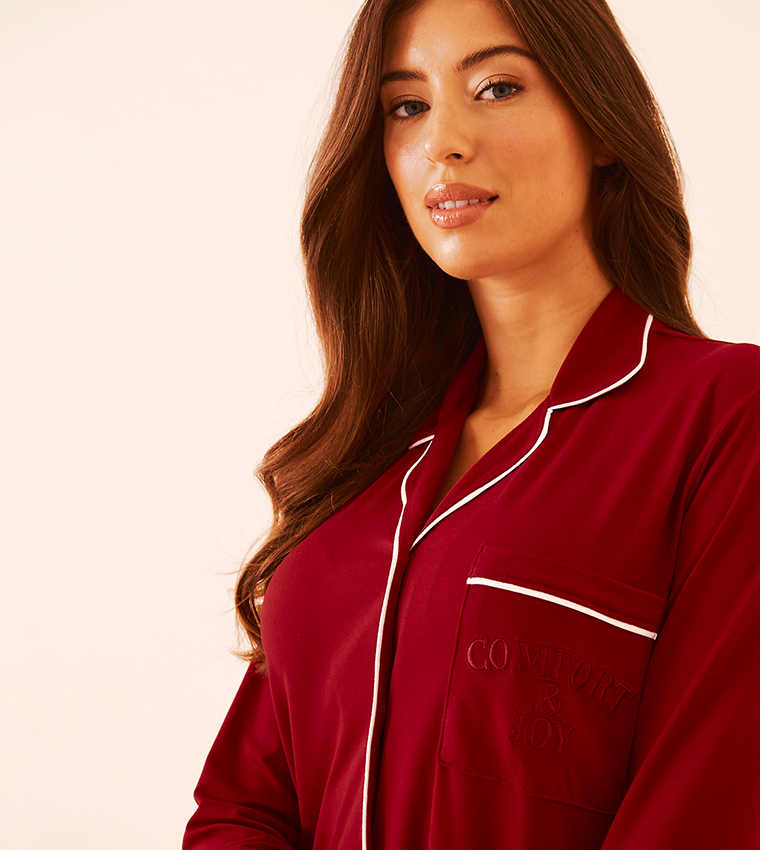 Comfort & Joy Print Super Soft Button-Down Sleep Shirt