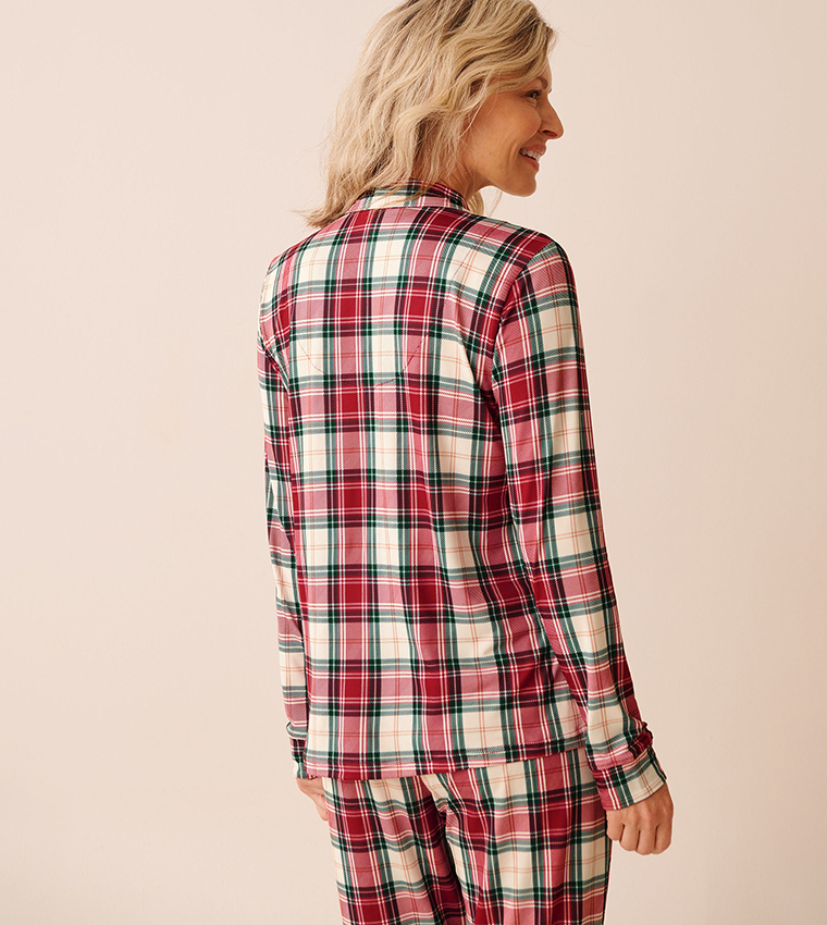 Red Plaid Super Soft Button-Down Sleep Shirt