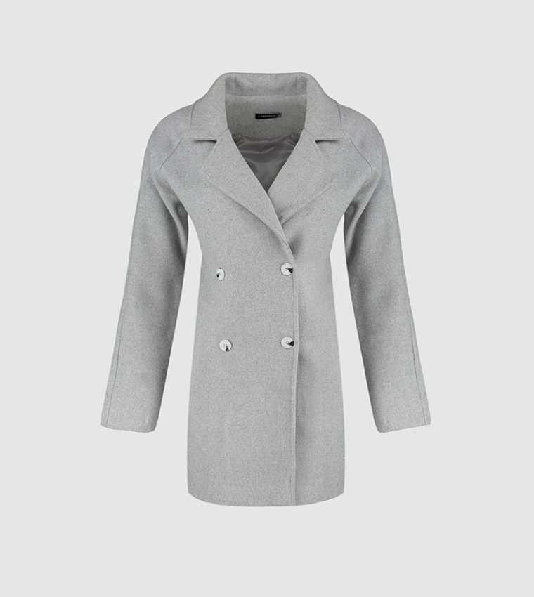 Buttoned Oversized Stamp Coat