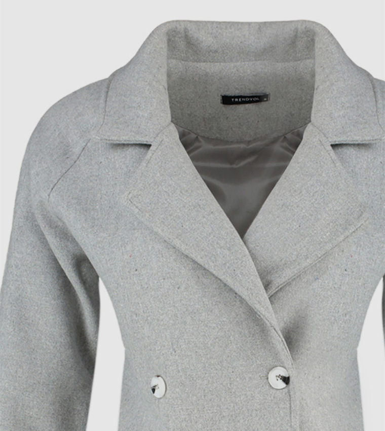 Buttoned Oversized Stamp Coat