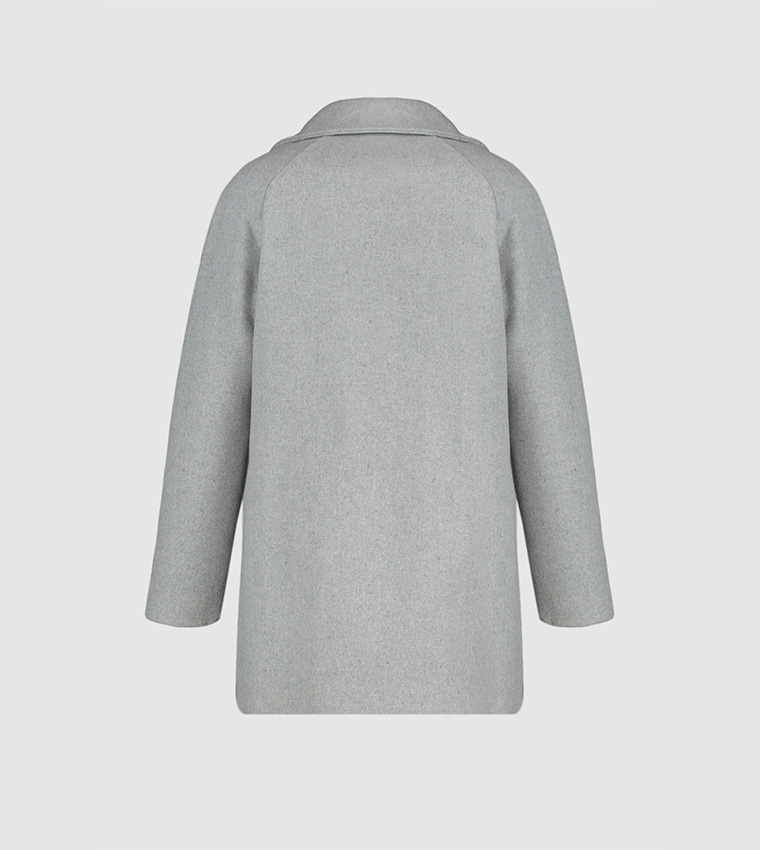 Buttoned Oversized Stamp Coat