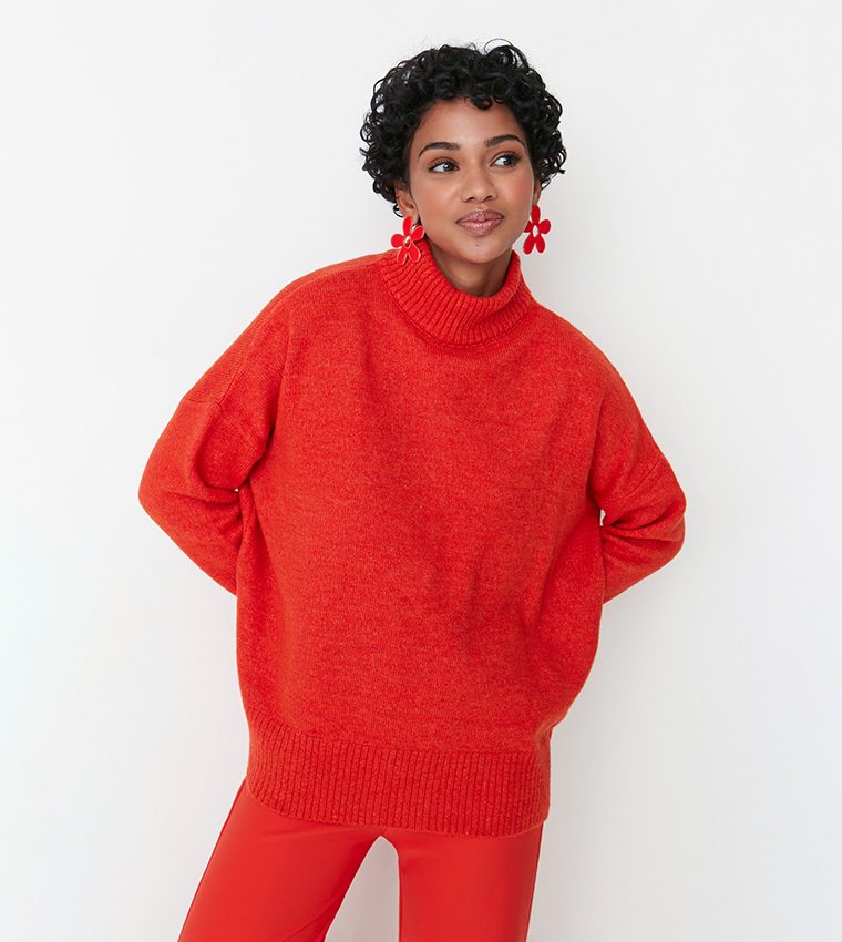 Orange 2024 sweater womens