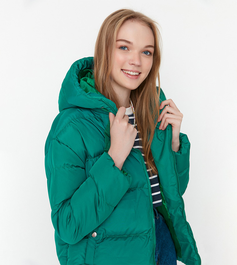 Oversized Hooded Down Jacket