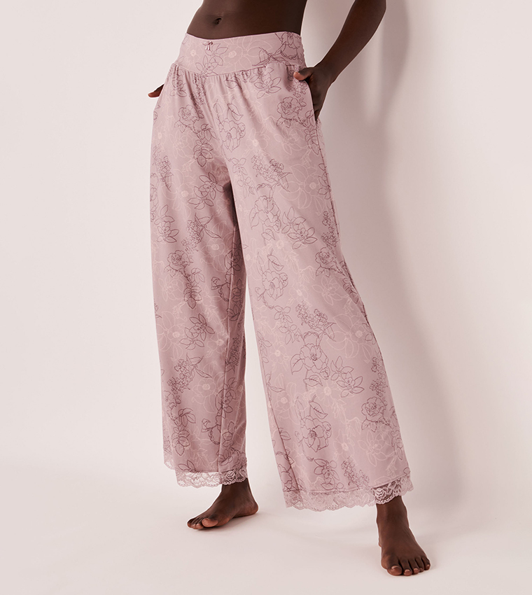 Buy La Vie En Rose Super Soft Lace Trim Pants In Pink 6thStreet Bahrain