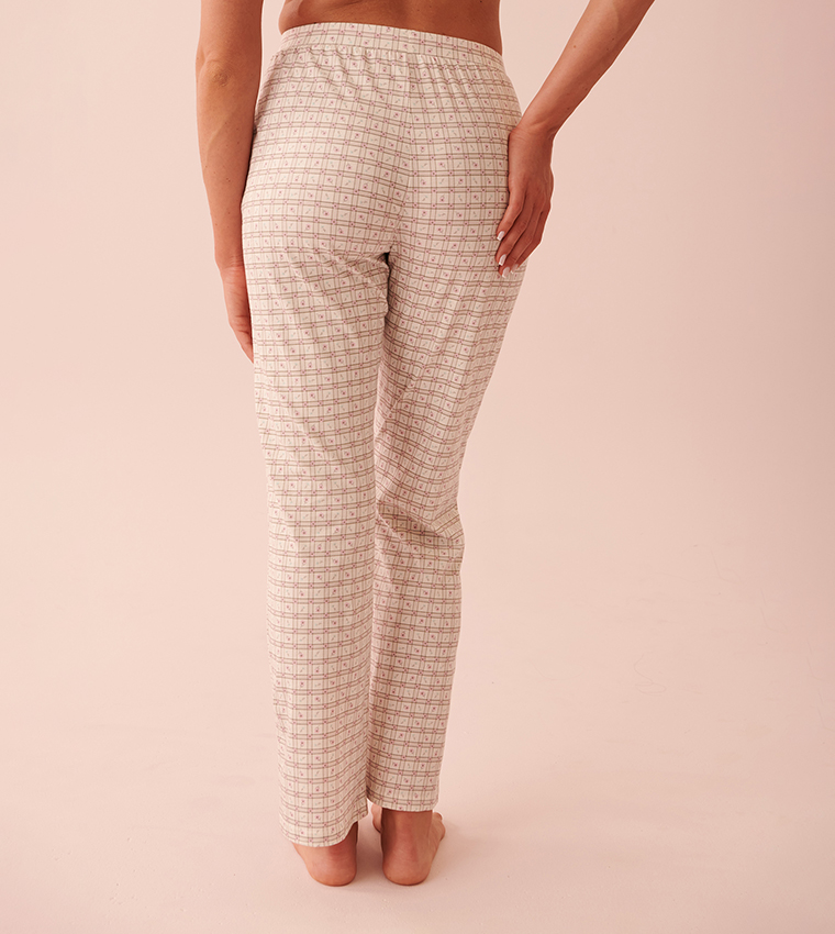 Buy La Vie En Rose Cotton Drawstring Waist Pyjama Pants In White