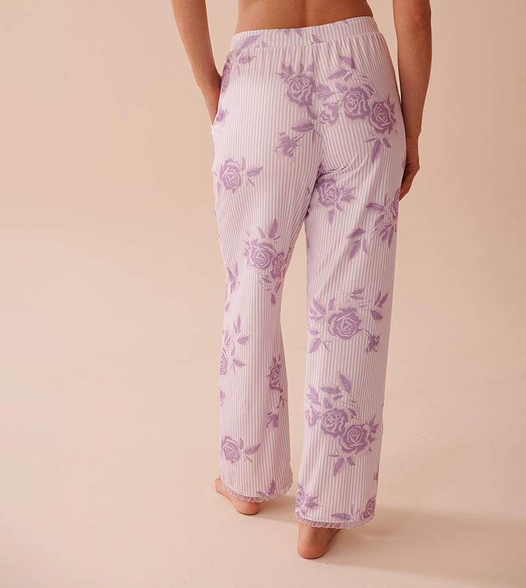 Lilac Rose Print Super Soft Pajama Pants