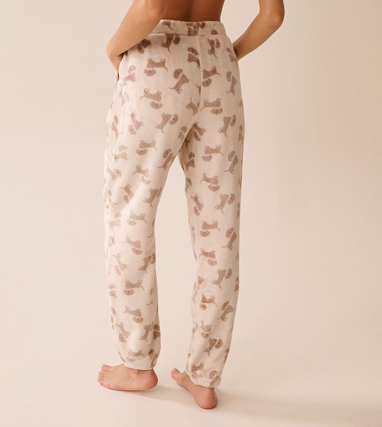Dachshund Print Soft Plush Pajama Set