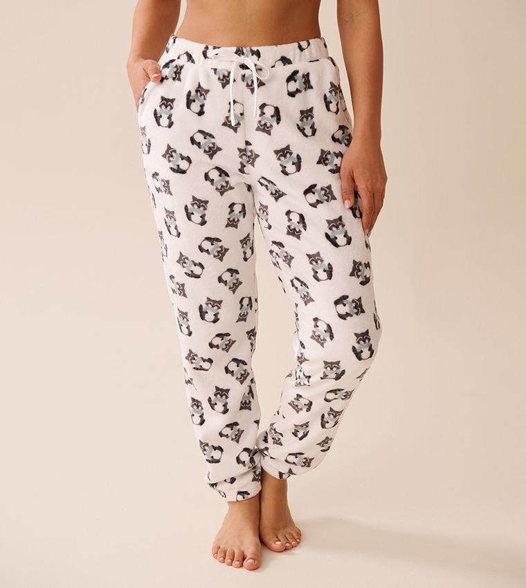 طقم بيجاما بلش بطبعة 