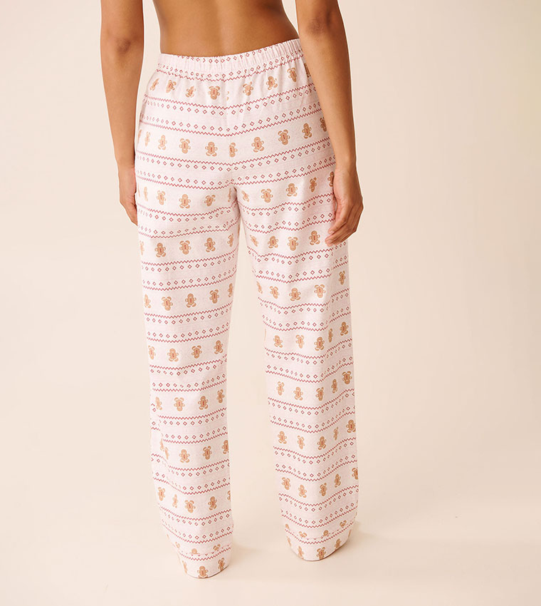 Gingerbread Print Flannel Pajama Set