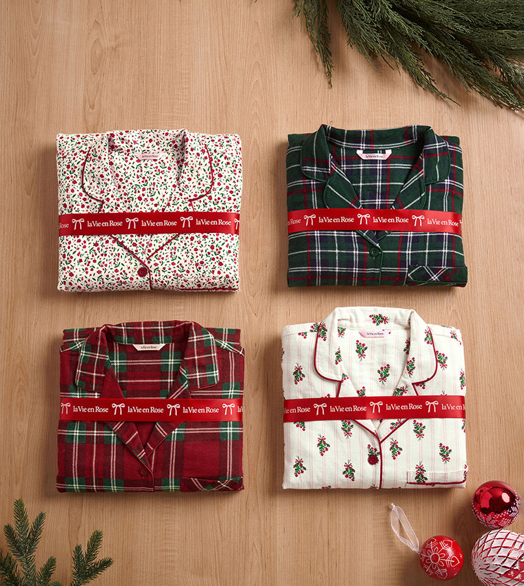 Dog Print Flannel Pajama Set