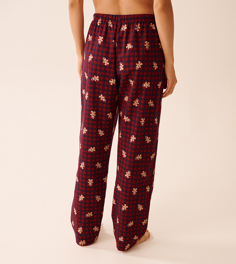 Gingerbread Print Flannel Pajama Set