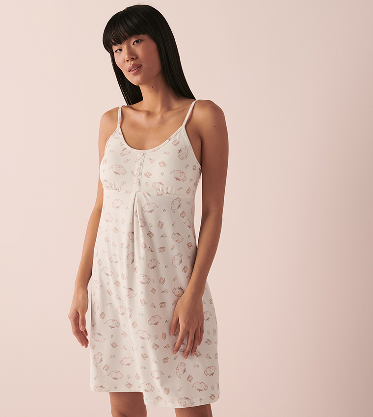 Buy La Vie En Rose Thin In White 6thStreet Nightdress Straps | UAE Soft Super