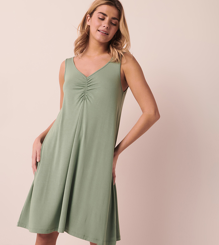 Buy La Vie En Rose Bamboo Nightdress In Green 6thStreet Qatar