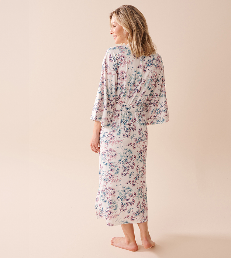 Bucolic Print Super Soft Lace Detail Kimono