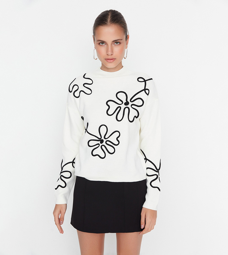 Stand Up Collar Knitwear Sweater