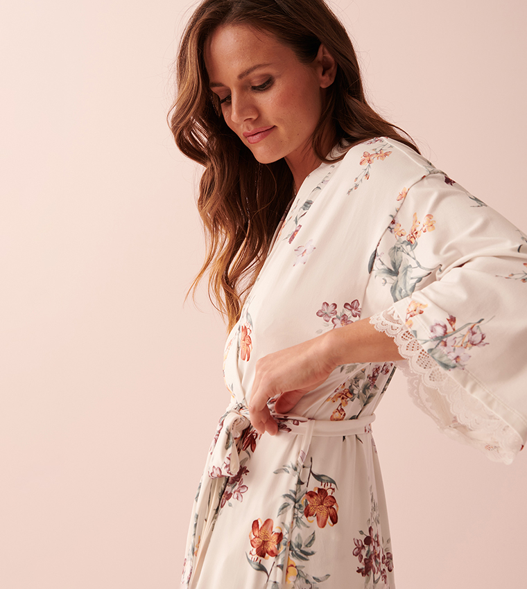 Super Soft Lace Trim Kimono