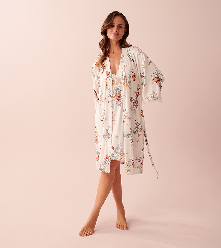 Super Soft Lace Trim Kimono